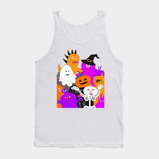 Halloween ghost monster party. Animation cartoon drawing. Tank Top